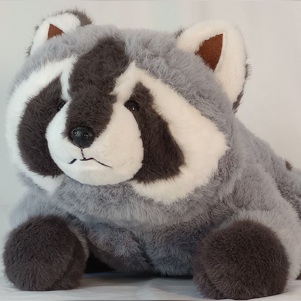 Charming Gray & White Raccoon Plush